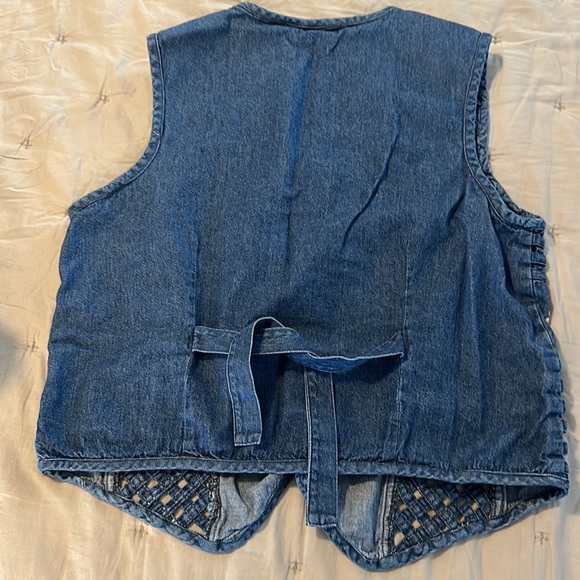 90’Denim patch work Vest - Picture 2 of 6